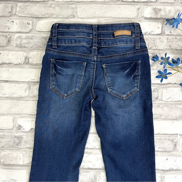 True Craft Girls Blue Denim Raw Hem Stretch Jeggings - Size 7 - Picture 7 of 11